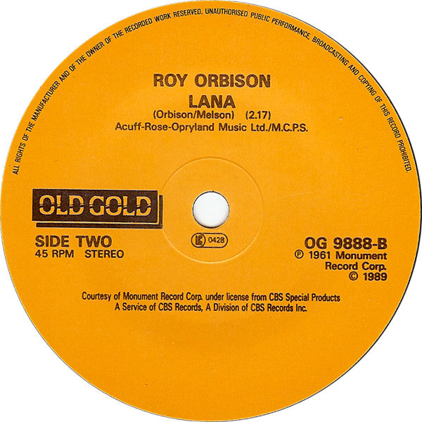 Roy Orbison -The Crowd / Lana