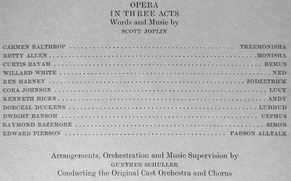 Scott Joplin -Treemonisha (Original Cast Recording)