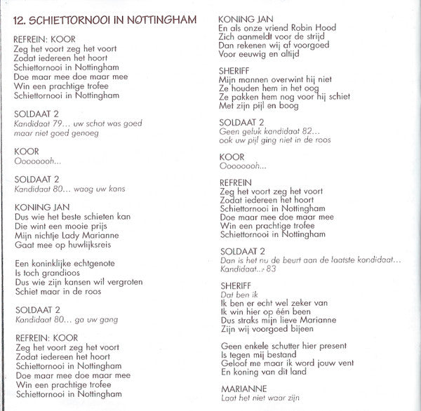 "Robin Hood" De Musical Cast -Robin Hood - De Musical