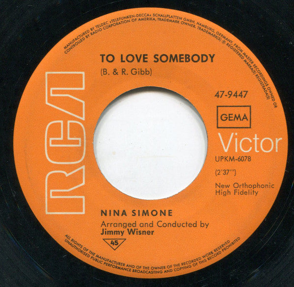 Nina Simone -To Love Somebody / I Can't See Nobody