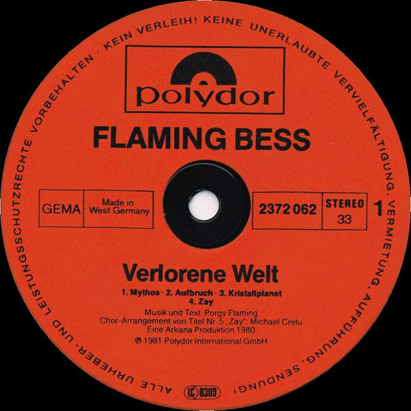 Flaming Bess -Verlorene Welt