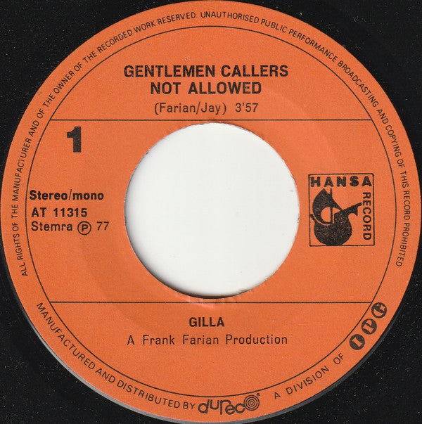 Gilla & Bobby* -Gentlemen Callers Not Allowed