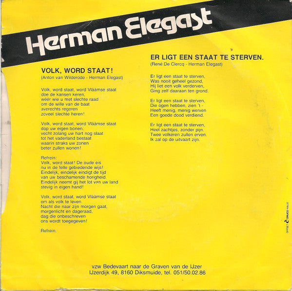 Herman Elegast -Volk, Word Staat! / Er Ligt Een Staat Te Sterven