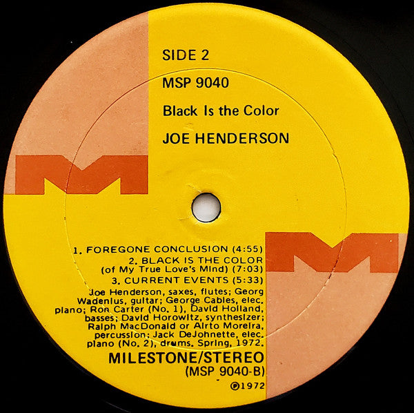 Joe Henderson -Black Is The Color