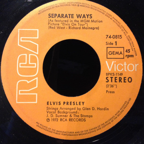Elvis* - Separate Ways / Always On My Mind
