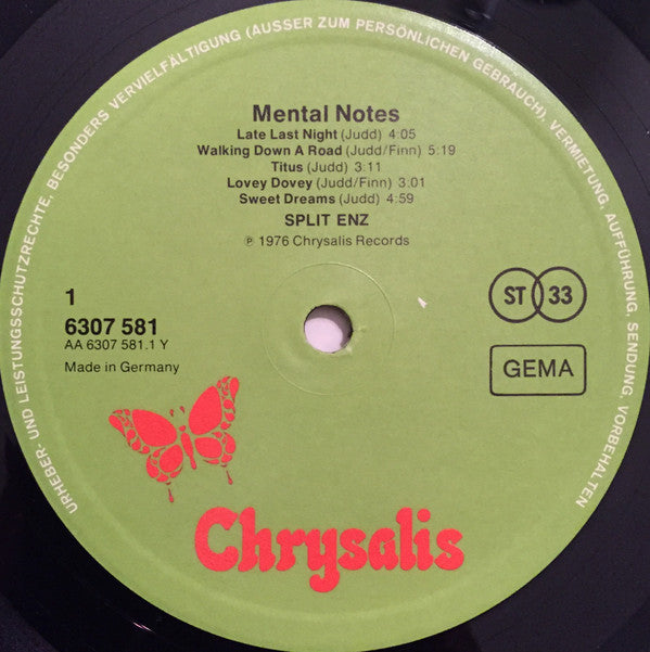 Split Enz -Mental Notes