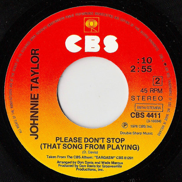 Johnnie Taylor -Somebody's Gettin' It / Please Don't Stop (That Song From Playing)