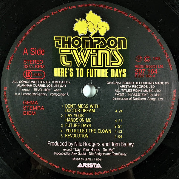 Thompson Twins -Here's To Future Days