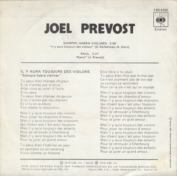 Joel Prevost* -Siempre Habra Violines