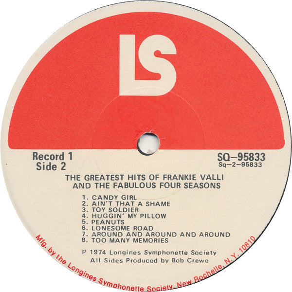 Frankie Valli And The Four Seasons* -The Greatest Hits Of Frankie Valli And The Fabulous Four Seasons