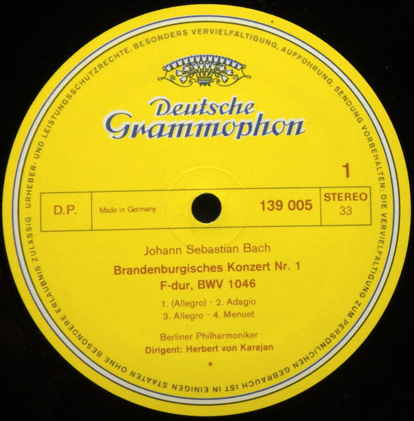Herbert von Karajan, Berliner Philharmoniker - Bach* - Brandenburgische Konzerte Nr. 1, 2 &amp; 3