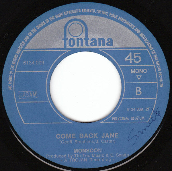 Monsoon (8) -Hot Honolulu Night / Come Back Jane