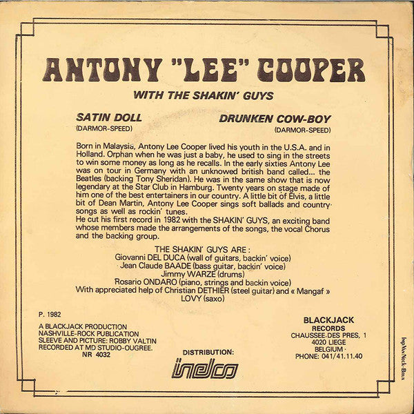 Antony "Lee" Cooper* With The Shakin' Guys - Satin Doll / Drunken Cowboy