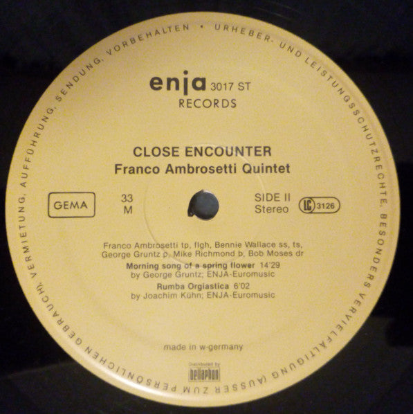 Franco Ambrosetti Quintet With Bennie Wallace - Close Encounter