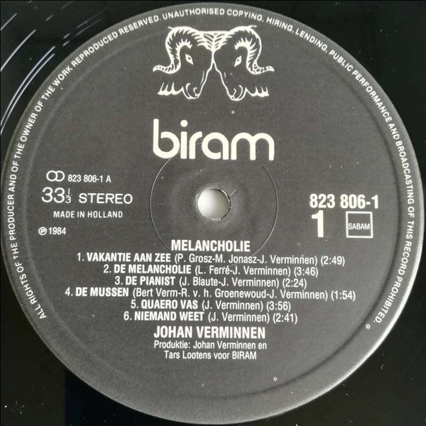 Johan Verminnen · Tars Lootens -Melancholie
