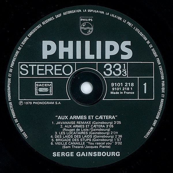 Gainsbourg* -Aux Armes Et Cætera