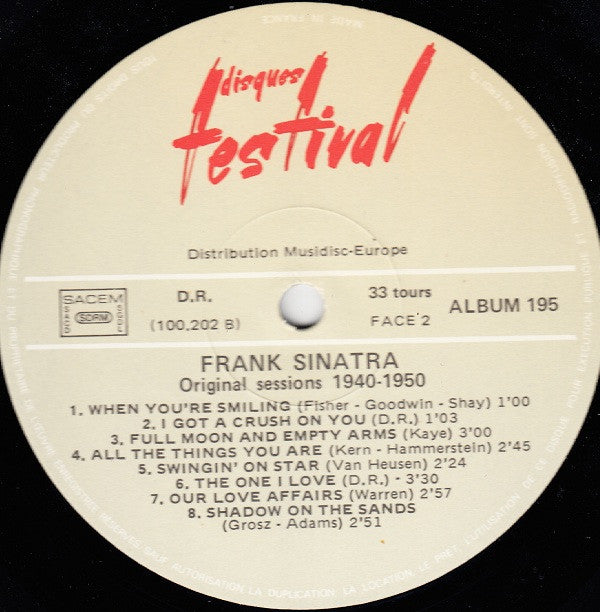 Frank Sinatra -Original Sessions 1940 - 1950