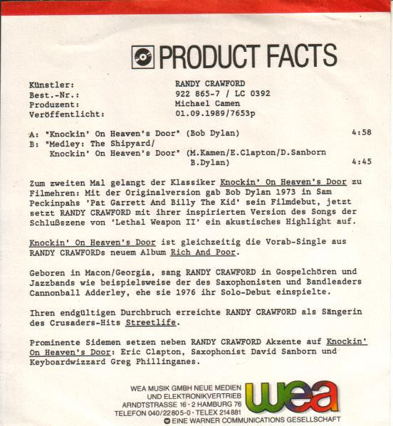 Randy Crawford Featuring Eric Clapton And David Sanborn -Knockin' On Heaven's Door
