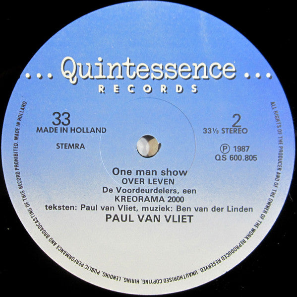 Paul Van Vliet (2) -One Man Show: Over Leven