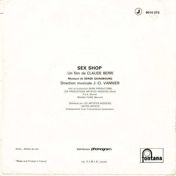 Serge Gainsbourg -Sex Shop (Bande Originale Du Film)