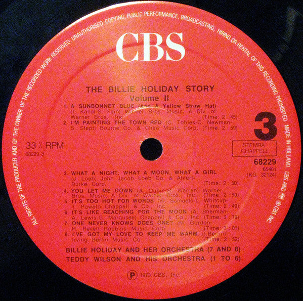 Billie Holiday -The Billie Holiday Story Volume II