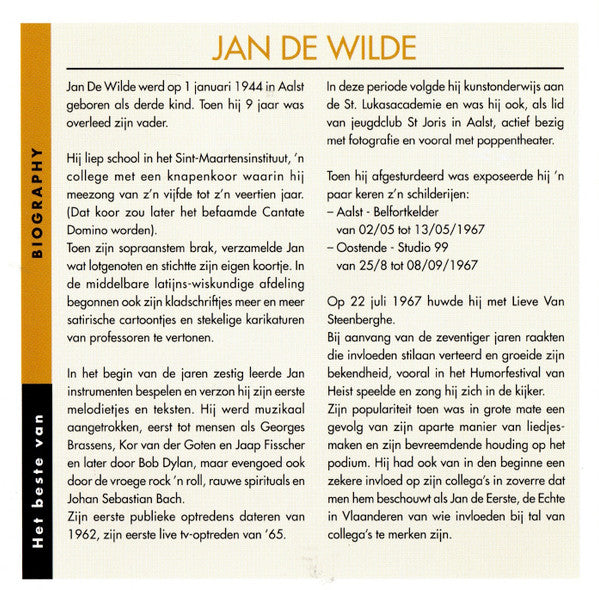 Jan De Wilde -Het Beste Van Jan De Wilde
