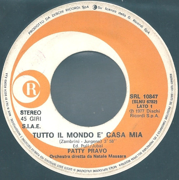 Patty Pravo -Tutto Il Mondo È Casa Mia
