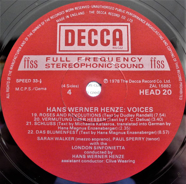 Henze* -Voices