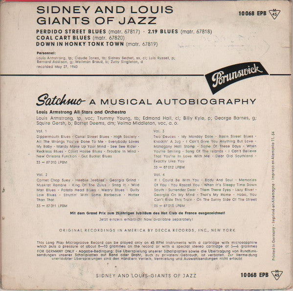 Sidney* and Louis* - Giants Of Jazz