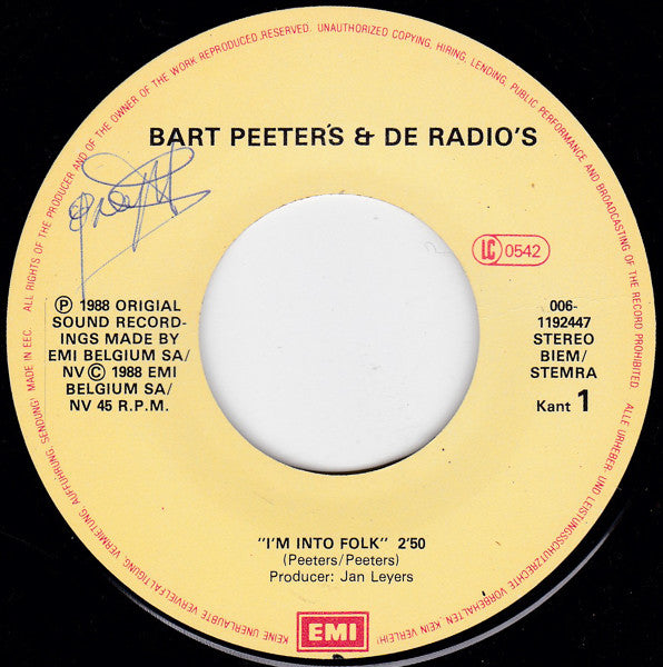 Bart Peeters & De Radio's* -I'm Into Folk