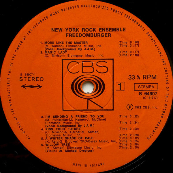 New York Rock Ensemble* -Freedomburger