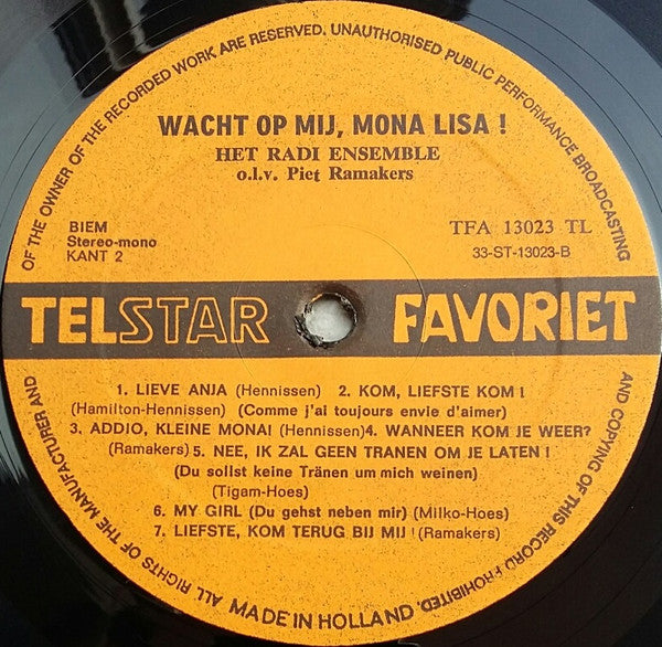 Het Radi-Ensemble -Wacht Op Mij Mona Lisa