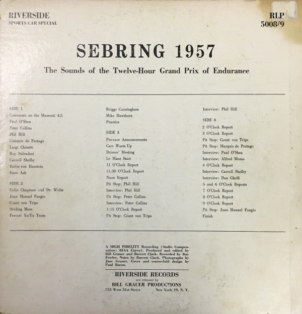 No Artist - Sounds Of Sebring 1957