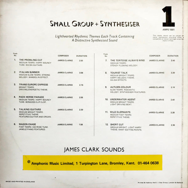 James Clarke Sounds* -Small Group + Synthesiser