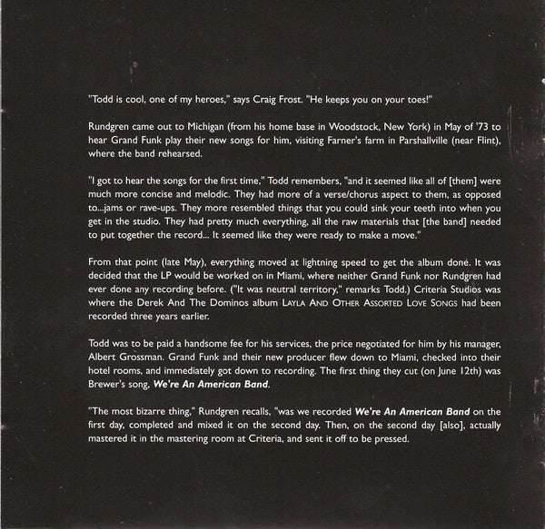 Grand Funk* -We're An American Band