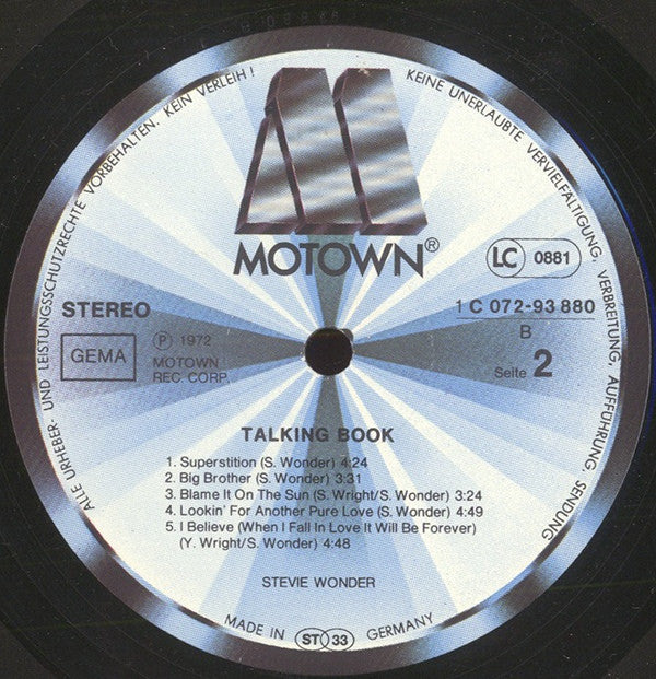 Stevie Wonder -Talking Book