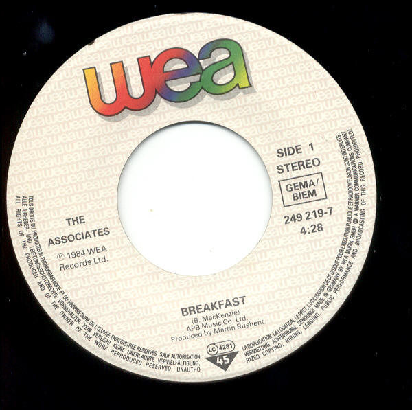 The Associates -Breakfast