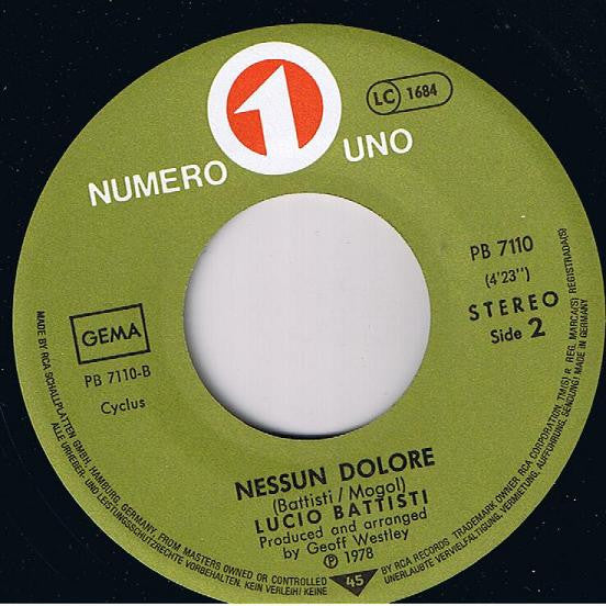 Lucio Battisti -Una Donna Per Amico / Nessun Dolore