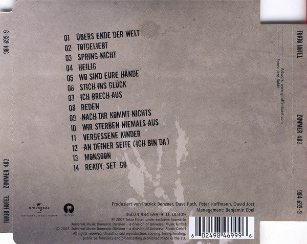 Tokio Hotel -Zimmer 483