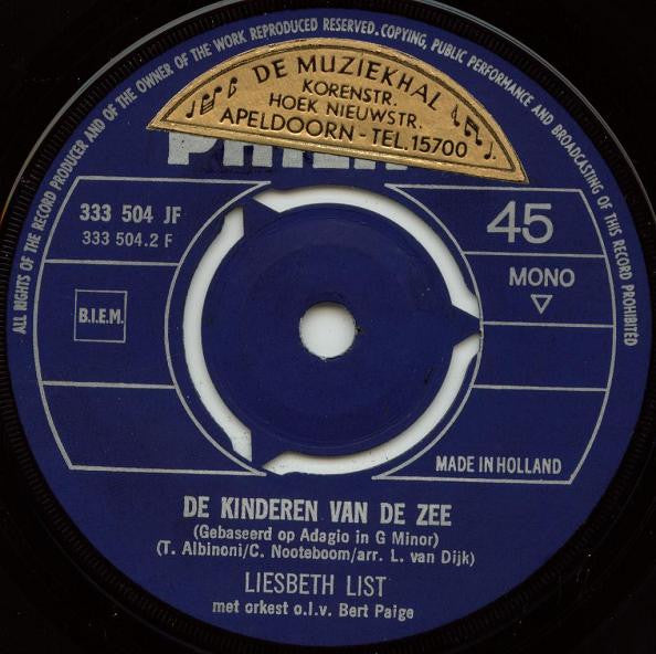 Liesbeth List -De Kinderen Van De Zee / Zonder Liefde