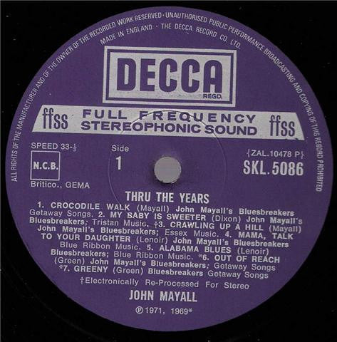 John Mayall -Thru The Years