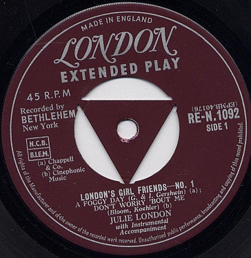 Julie London With Bobby Troup's Quintet* -London's Girl Friends No.1