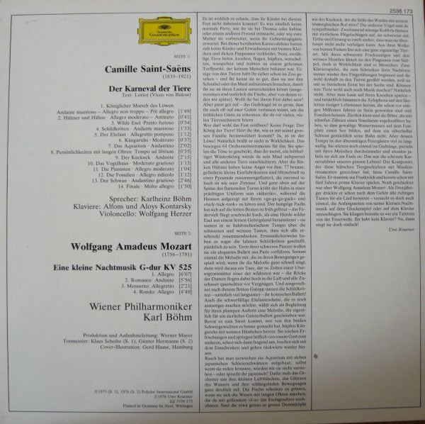 Saint-Saëns*, Mozart*, Alfons &amp; Aloys Kontarsky - Vienna Philharmonic* - Carnaval Des Animaux / Eine Kleine Nachtmusik