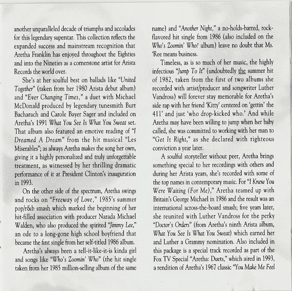 Aretha Franklin - Greatest Hits (1980-1994)