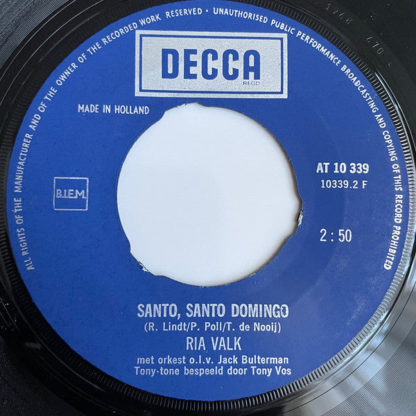 Ria Valk -Dansen Met Jou / Santo Domingo