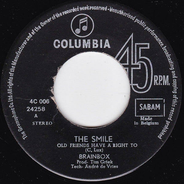 Brainbox (3) -The Smile (Old Friends Have A Right To) / The Flight