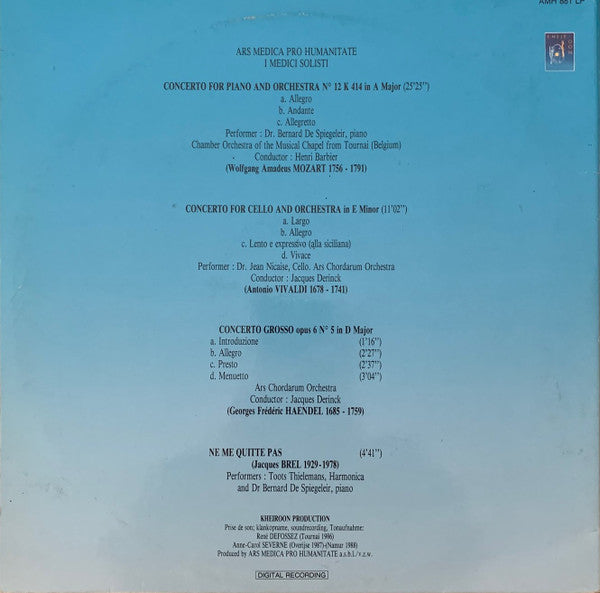 Toots Thielemans, Bernard De Spiegeleir, Dr. Jean Nicaise, Belgian Medical Orchestra* - I Medici Solisti