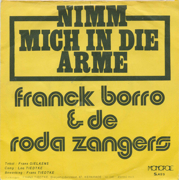 Franck Borro Met De Roda Zangers* -Roda De Kampioen / Nimm Mich In Die Arme