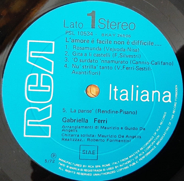 Gabriella Ferri -L'Amore È Facile Non È Difficile...