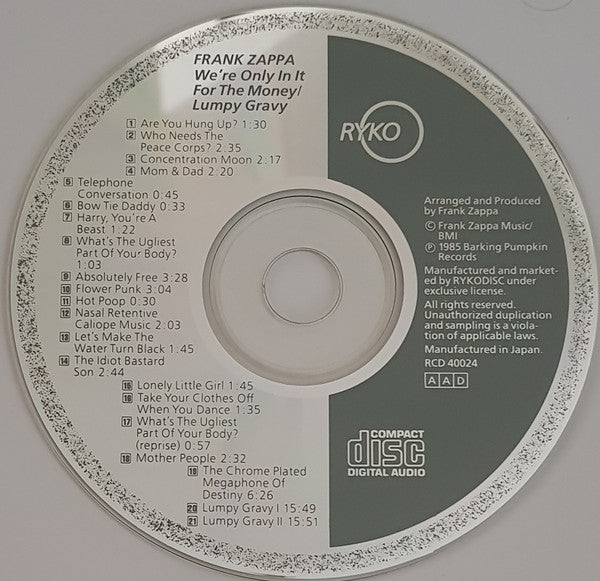 Frank Zappa -We're Only In It For The Money / Lumpy Gravy